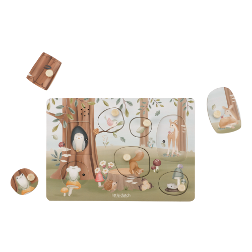 Preview: Little Dutch - Sound-​Greif-Puzzle Holz Forest Friends